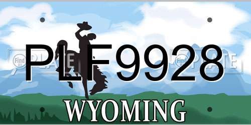 PLF9928 Wyoming License Plate