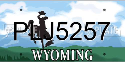 PLJ5257 Wyoming License Plate