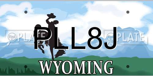 PLL8J Wyoming License Plate