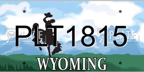 PLT1815 Wyoming License Plate