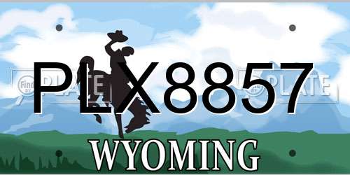 PLX8857 Wyoming License Plate