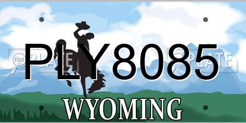 PLY8085 Wyoming License Plate
