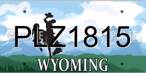PLZ1815 Wyoming License Plate