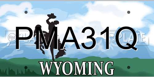 PMA31Q Wyoming License Plate