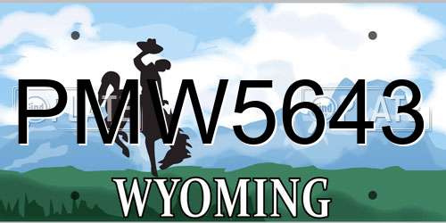PMW5643 Wyoming License Plate