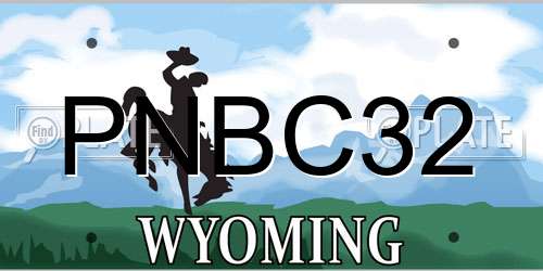 PNBC32 Wyoming License Plate