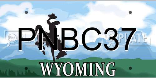 PNBC37 Wyoming License Plate