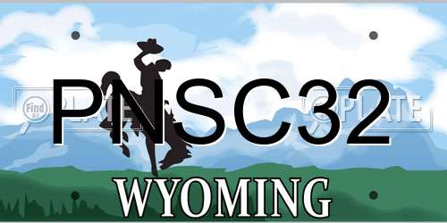 PNSC32 Wyoming License Plate