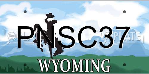 PNSC37 Wyoming License Plate