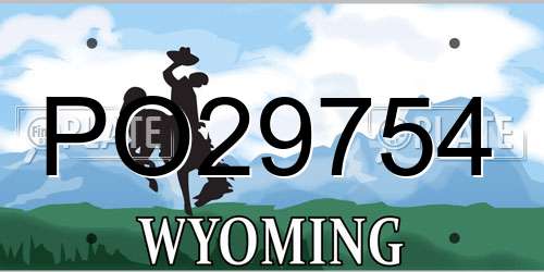PO29754 Wyoming License Plate