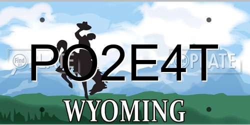 PO2E4T Wyoming License Plate