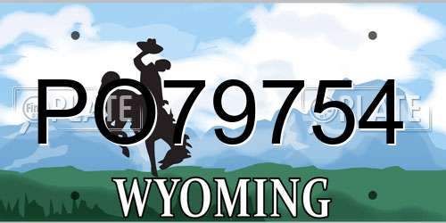 PO79754 Wyoming License Plate