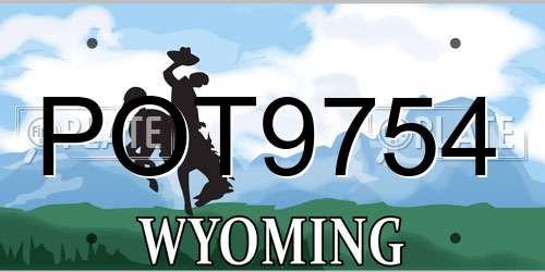 POT9754 Wyoming License Plate
