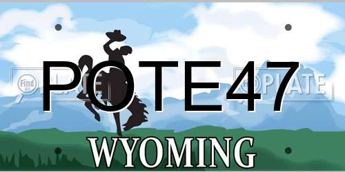 POTE47 Wyoming License Plate