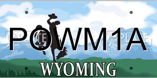 POWM1A Wyoming License Plate