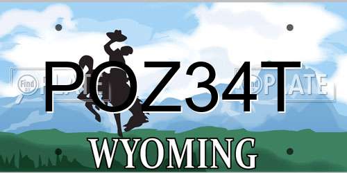 POZ34T Wyoming License Plate