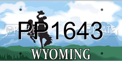 PP1643 Wyoming License Plate