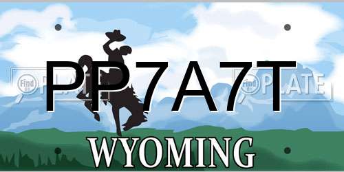 PP7A7T Wyoming License Plate