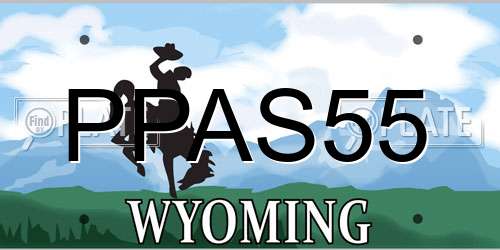 PPAS55 Wyoming License Plate