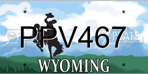 PPV467 Wyoming License Plate