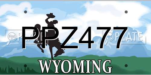 PPZ477 Wyoming License Plate