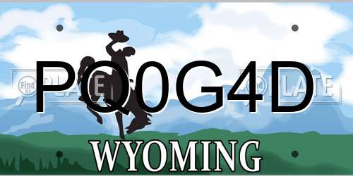 PQ0G4D Wyoming License Plate
