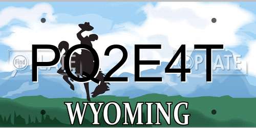 PQ2E4T Wyoming License Plate