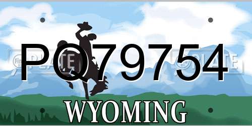 PQ79754 Wyoming License Plate