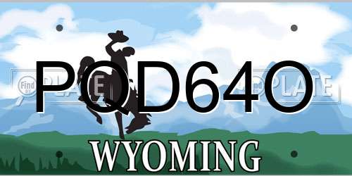 PQD64O Wyoming License Plate
