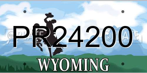 PR24200 Wyoming License Plate