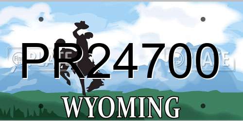 PR24700 Wyoming License Plate