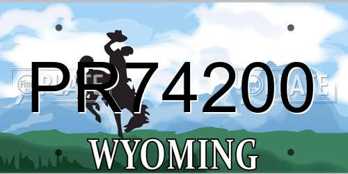 PR74200 Wyoming License Plate