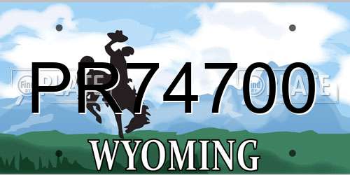 PR74700 Wyoming License Plate