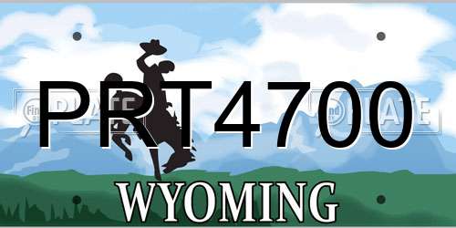 PRT4700 Wyoming License Plate