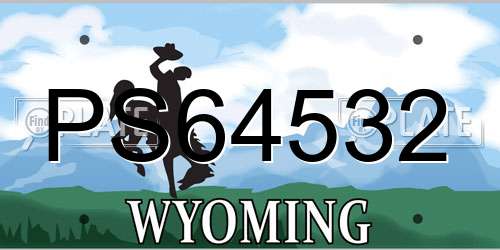 PS64532 Wyoming License Plate