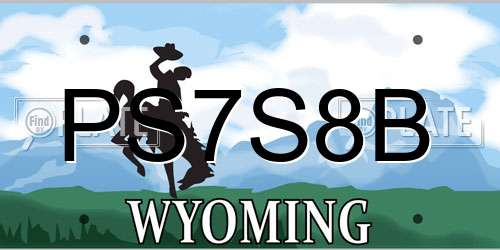 PS7S8B Wyoming License Plate