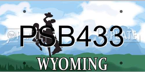 PSB433 Wyoming License Plate