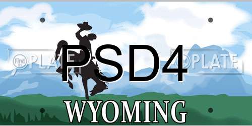 PSD4 Wyoming License Plate