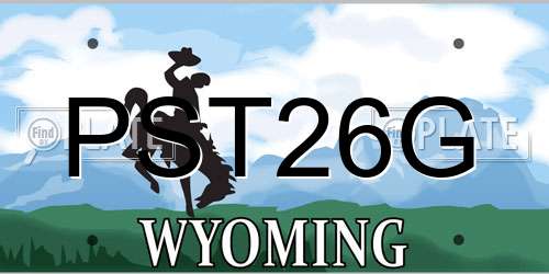PST26G Wyoming License Plate