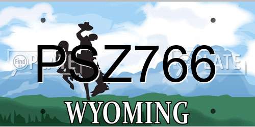 PSZ766 Wyoming License Plate