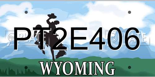 PT2E406 Wyoming License Plate