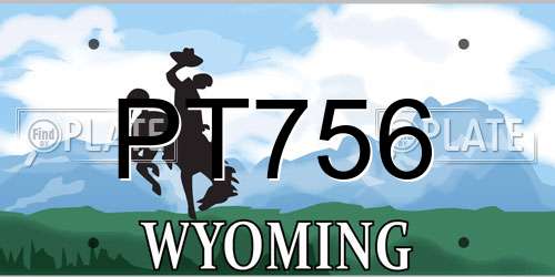 PT756 Wyoming License Plate