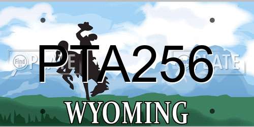 PTA256 Wyoming License Plate