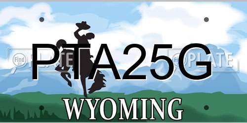 PTA25G Wyoming License Plate
