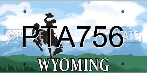 PTA756 Wyoming License Plate