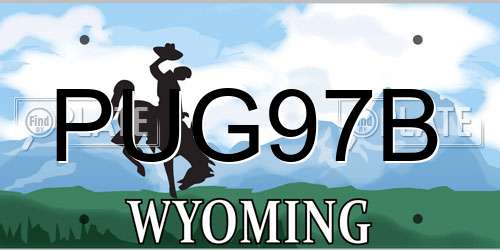 PUG97B Wyoming License Plate