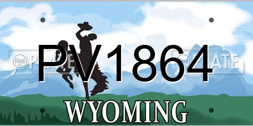 PV1864 Wyoming License Plate