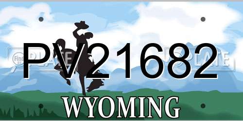 PV21682 Wyoming License Plate
