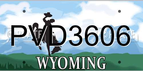 PVD3606 Wyoming License Plate