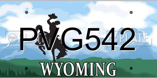 PVG542 Wyoming License Plate